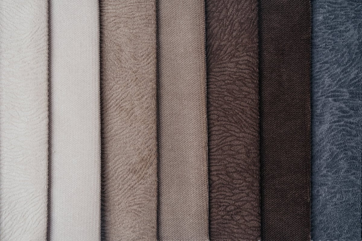 Marine fabric samples in various neutral colors and textures